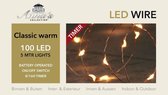 Anna's Collection LED draadverlichting - 2x - koper - 5 meter - met timer - warm witte - op batterij - kerstverlichting