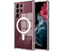 Samsung S22 Ultra met Oplaadfunctie Hoesje Transparant - met Oplaadfunctie Hoesje Galaxy S22 Ultra Shockproof case hoesje doorzichtig - met Oplaadfunctie hoes oplader hoesje Doorzichtig -Samsung S22 Ultra Hoesje