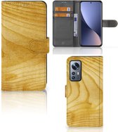 GSM Hoesje Xiaomi 12 | 12X Wallet Book Case Licht Hout