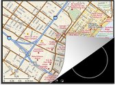 KitchenYeah® Inductie beschermer 71x52 cm - Een illustratie van de stadskaart van New Orleans - Kookplaataccessoires - Afdekplaat voor kookplaat - Inductiebeschermer - Inductiemat - Inductieplaat mat - Plattegrond