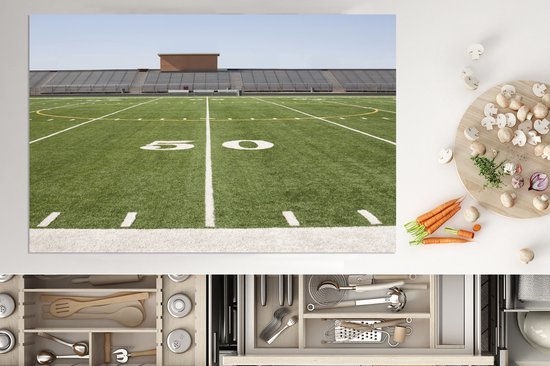 KitchenYeah® Inductie beschermer 80.2x52.2 cm - American Football veld en stadion - Kookplaataccessoires - Afdekplaat voor kookplaat - Inductiebeschermer - Inductiemat - Inductieplaat mat