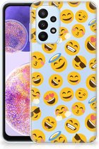 Backcover Soft Siliconen Hoesje Geschikt voor Samsung Galaxy A23 Telefoon Hoesje Super als Cadeautjes voor Meisjes Emoji
