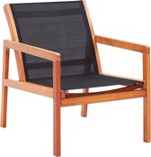 Chaise de jardin bois d'eucalyptus massif et textilène noir