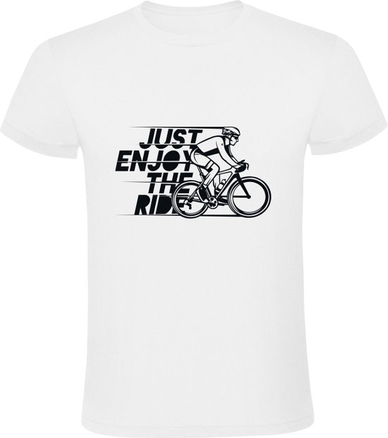 Foto: Just enjoy the ride heren t shirt wielrennen wielren bike fiets fietsen cadeau kado shirt