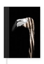Notitieboek - Schrijfboek - Flamingo - Portret - Zebra - Notitieboekje klein - A5 formaat - Schrijfblok