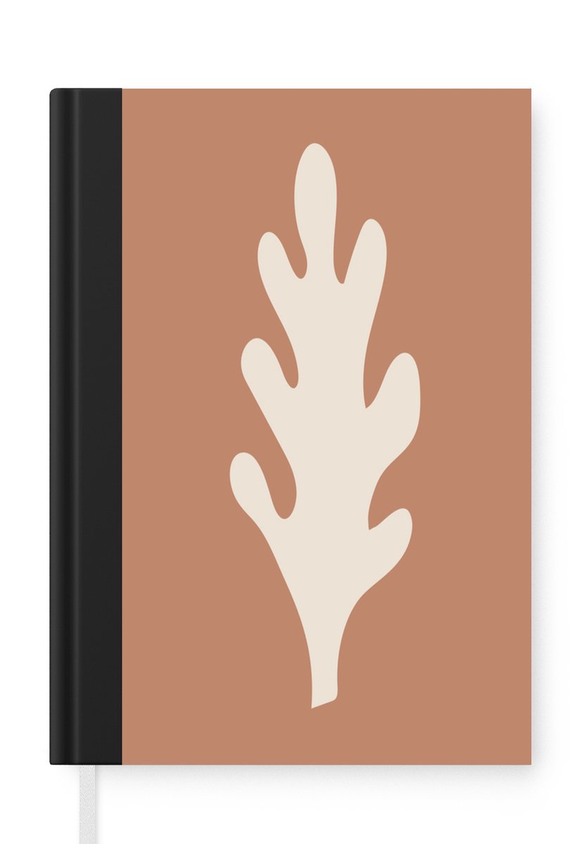 Notitieboek - Schrijfboek - Pastel - Plant - Bruin - Notitieboekje klein - A5 formaat - Schrijfblok