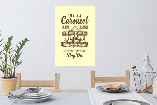 Stickers Stickers muraux - Fête foraine - Jaune - Vintage - 40x60 cm - Film adhésif