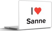 Laptop sticker - 15.6 inch - I love - Sanne - Meisje - 36x27,5cm - Laptopstickers - Laptop skin - Cover