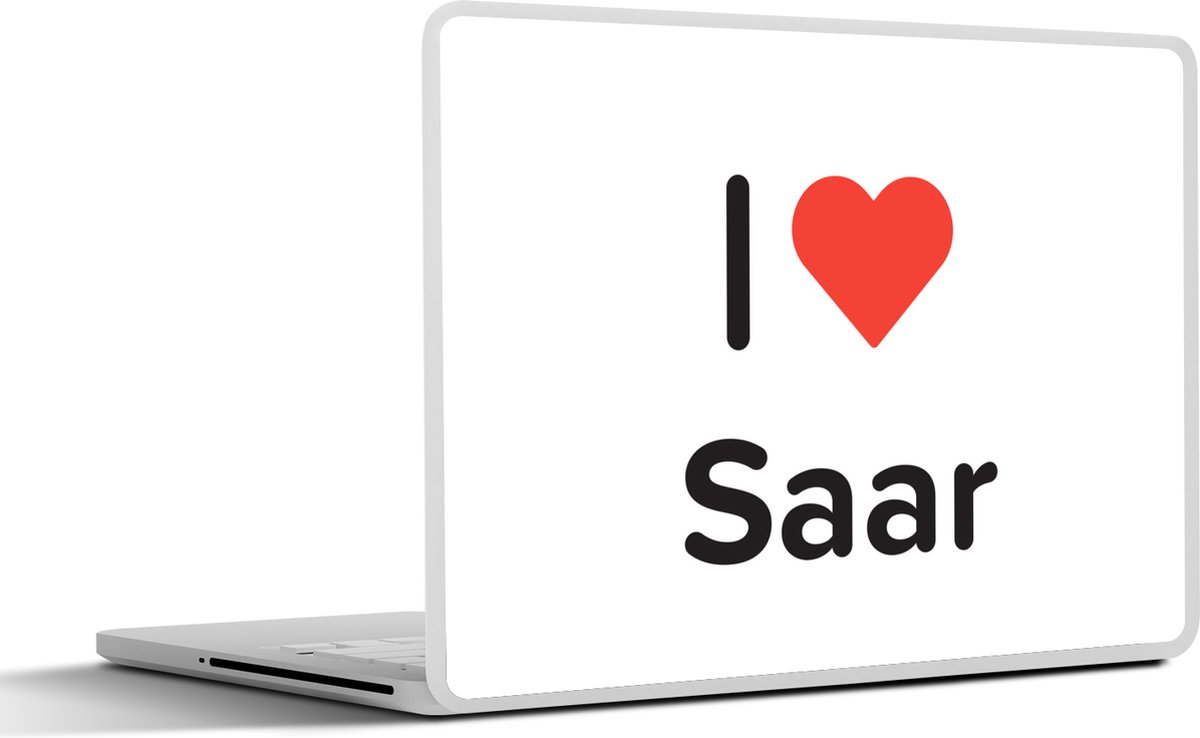 Laptop sticker - 10.1 inch - I love - Saar - Meisje - 25x18cm - Laptopstickers - Laptop skin - Cover