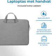 Laptoptas 13 inch - Laptophoes & Laptop Sleeve - met handvat en opbergvak - Licht Grijs