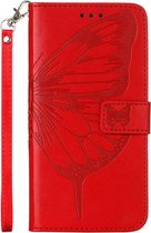 Mobigear Telefoonhoesje geschikt voor Motorola Moto E32 Hoesje | Mobigear Butterfly Bookcase Portemonnee | Pasjeshouder voor 3 Pasjes | Telefoonhoesje voor Pinpas / OV Kaart / Rijbewijs - Rood