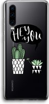 Case Company® - Hoesje geschikt voor Huawei P30 hoesje - Hey you cactus - Soft Cover Telefoonhoesje - Bescherming aan alle Kanten en Schermrand