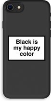 Case Company® - Hoesje geschikt voor iPhone SE 2020 hoesje - Black is my happy color - Biologisch Afbreekbaar Telefoonhoesje - Bescherming alle Kanten en Schermrand