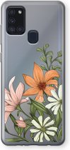 Case Company® - Hoesje geschikt voor Samsung Galaxy A21s hoesje - Floral bouquet - Soft Cover Telefoonhoesje - Bescherming aan alle Kanten en Schermrand