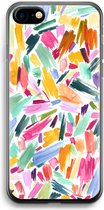 Case Company® - Hoesje geschikt voor iPhone SE 2020 hoesje - Watercolor Brushstrokes - Soft Cover Telefoonhoesje - Bescherming aan alle Kanten en Schermrand
