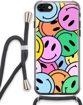 Case Company® - Coque iPhone 7 avec cordon - Smiley N°1 - Coque pour téléphone avec cordon Zwart - Protection Extra sur tous les côtés et sur le bord de l'écran