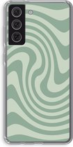 Case Company® - Hoesje geschikt voor Samsung Galaxy S21 FE hoesje - Swirl Groen - Soft Cover Telefoonhoesje - Bescherming aan alle Kanten en Schermrand