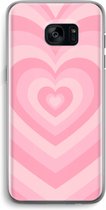 Case Company® - Hoesje geschikt voor Samsung Galaxy S7 Edge hoesje - Hart Roos - Soft Cover Telefoonhoesje - Bescherming aan alle Kanten en Schermrand