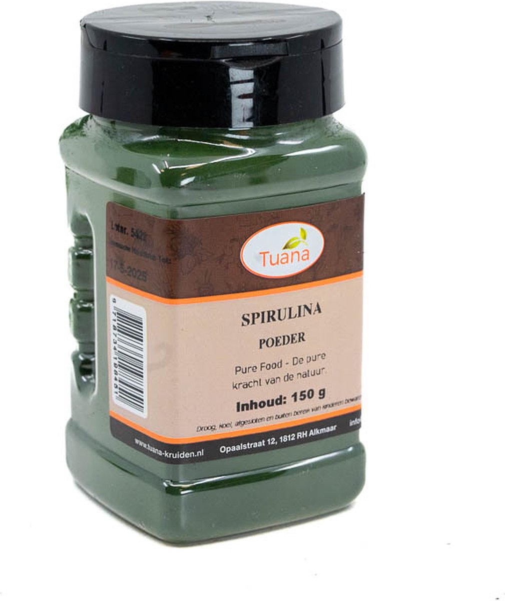 Goedkoopste Tuana Kruiden - Spirulina Pure Powder - 120 Gram - TUSF004
