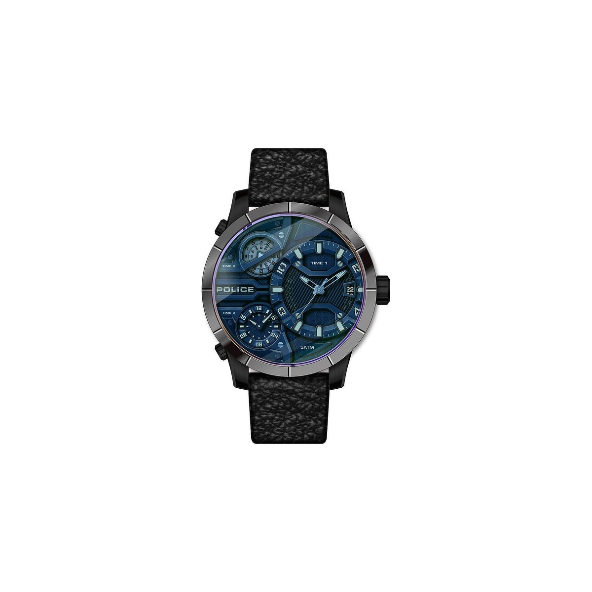 Police Heren horloges quartz analoog One Size Zwart 32017662