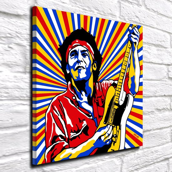 Pop Art Bruce Springsteen Canvas - 90 x 90 cm - Toile imprimée - Sur cadre  en pin -... | bol.com