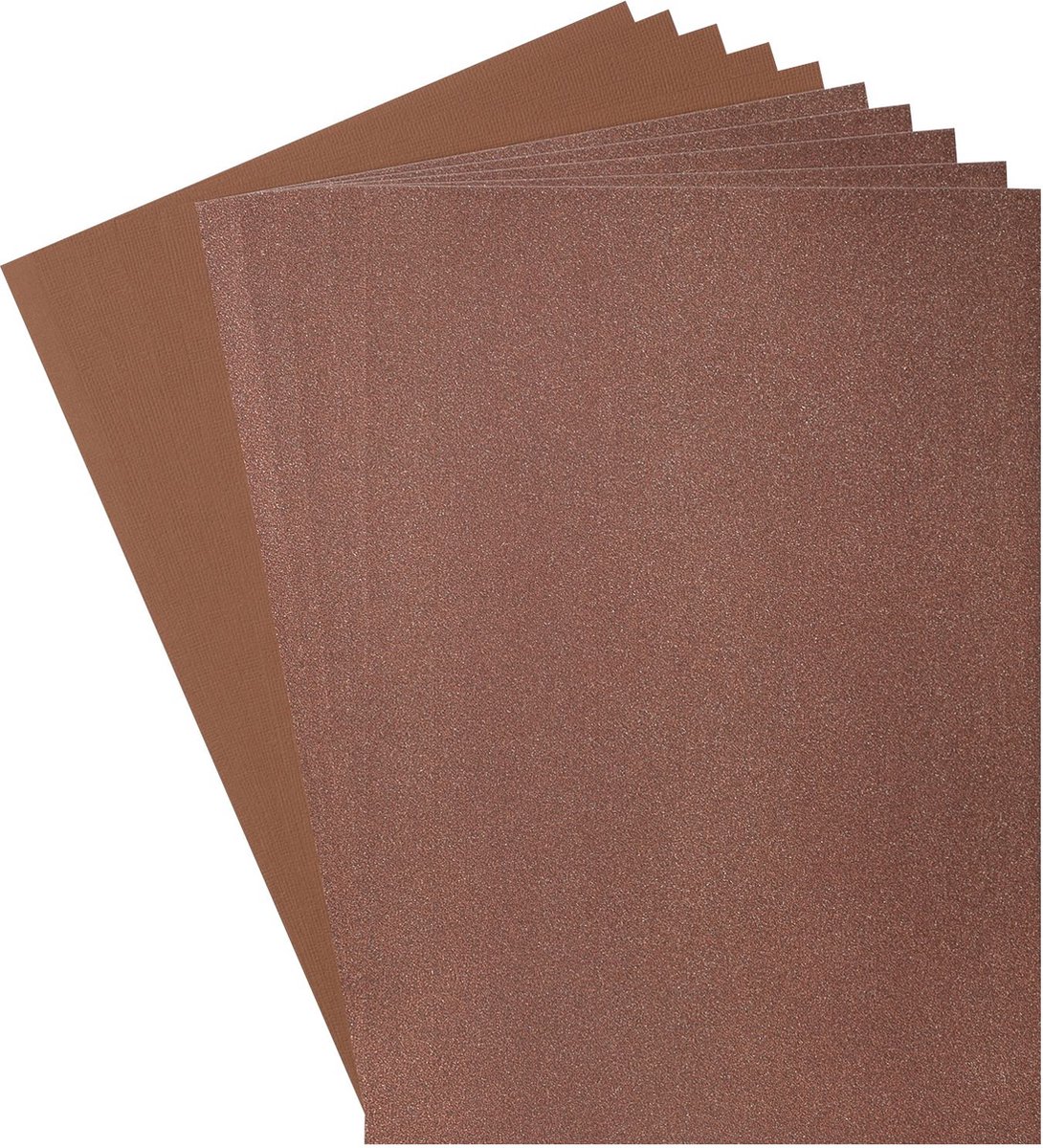 Florence Cardstock en Glitterpapier - A4 - Bruin - Brown/Hazelnut - 2 x 5 vellen - 216g / 250g