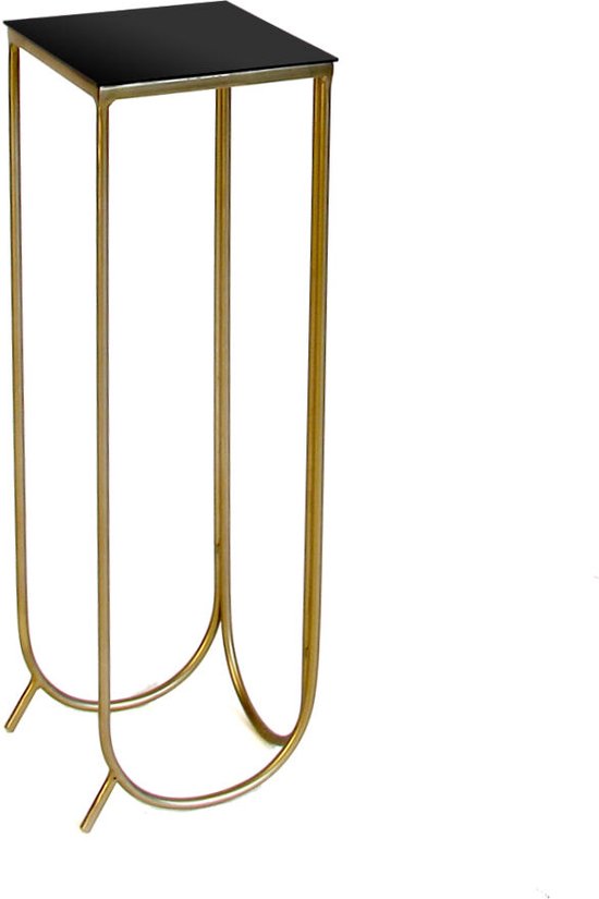 Zuiltafel - 64cm - Nederlands Design - goud/zwart - plantentafel - sokkel