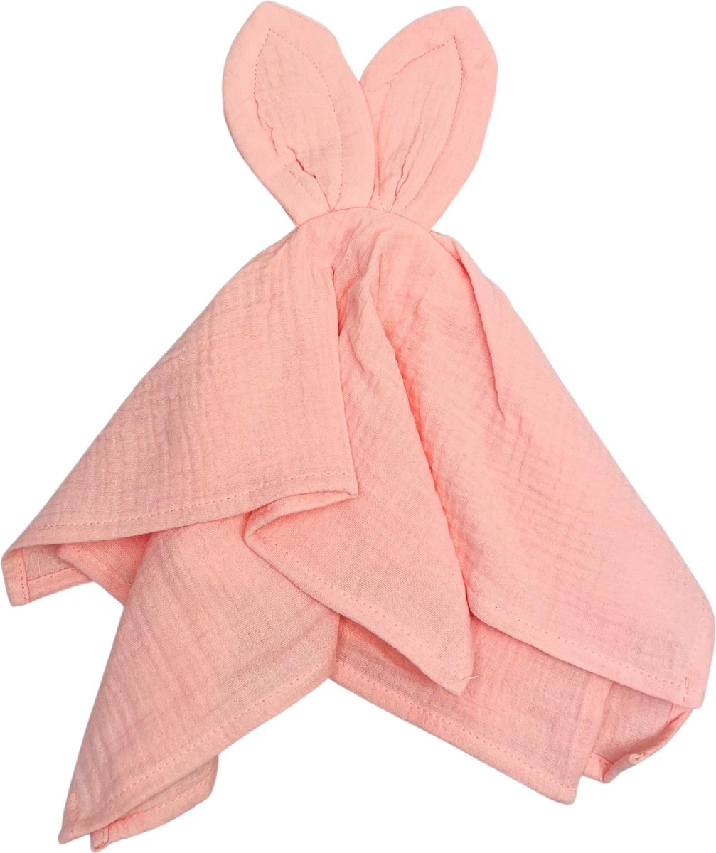 Goedkoopste Louka speendoekje konijnenoren roze - hydrofiel - organic katoen - speendoekje - speenknuffel
