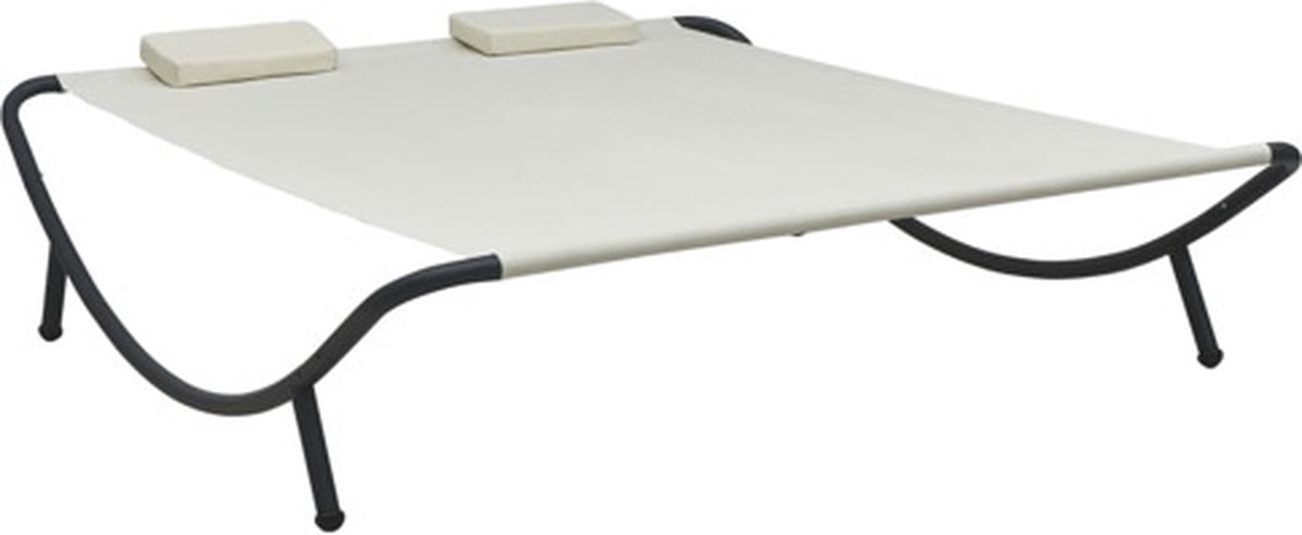 vidaXL Loungebed stof crème