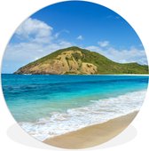 WallCircle - Wandcirkel ⌀ 140 - Zee - Tropisch - Strand - Planten - Ronde schilderijen woonkamer - Wandbord rond - Muurdecoratie cirkel - Kamer decoratie binnen - Wanddecoratie muurcirkel - Woonaccessoires