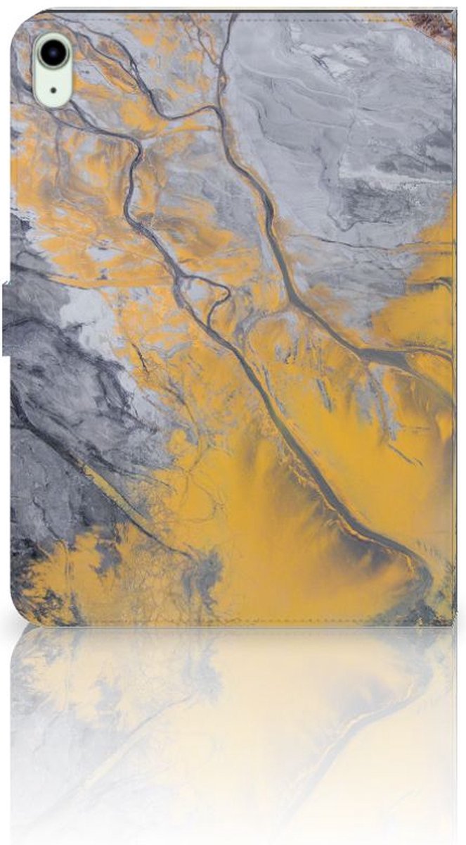 iPad Air (2020/2022) 10.9 inch Leuk Tablet hoesje Marble Blue Gold