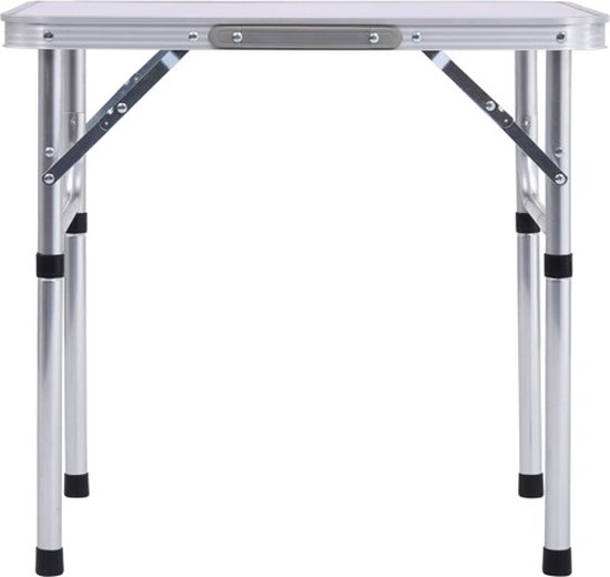 vidaXL - Campingtafel - inklapbaar - 60x45 - cm - aluminium - wit van Vidaxl — afbeelding 2