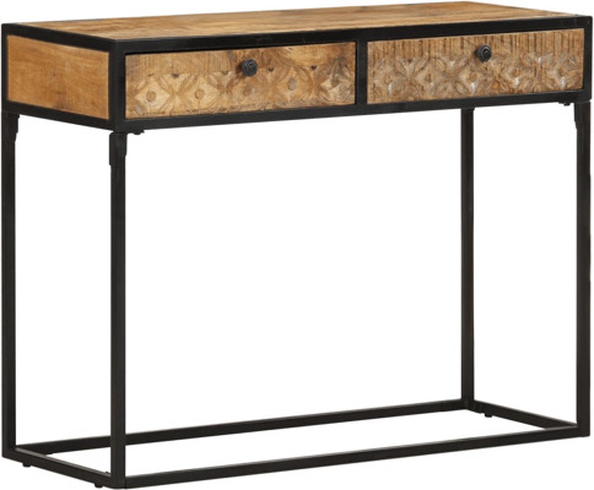 vidaXL Wandtafel - 100x35x75 - cm - massief - mangohout Bruin