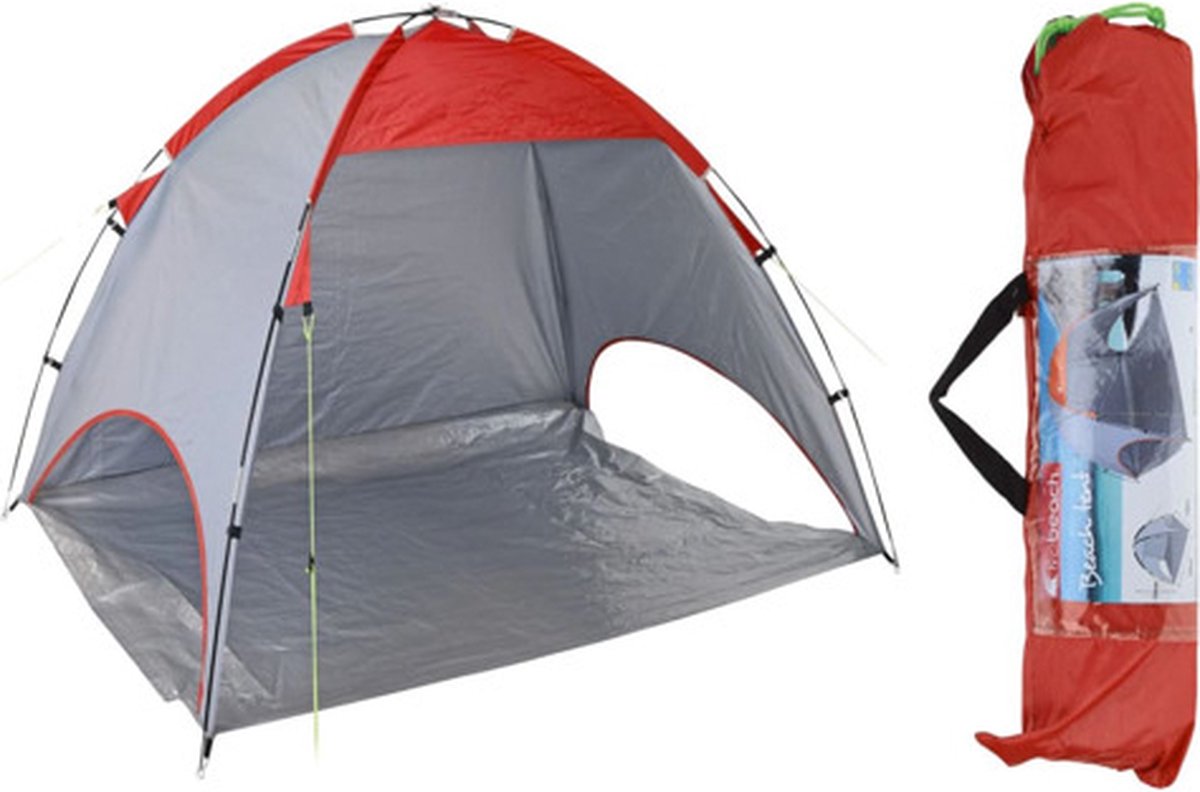 Probeach Strandtent 220x120x115 cm rood en grijs