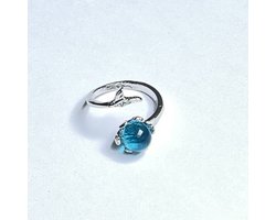 GoedeDoelen.Shop | Ring Meermin Parel | Ring Met Kristal | In Maat Verstelbaar | Oceans | Zeemeermin | Zeemeerman | Mermaid |  Under The Sea | Sieraad | Ring | Wellness-House
