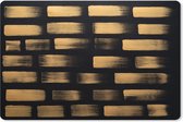 Muismat XXL - Bureau onderlegger - Bureau mat - Goud gekleurde strepen op zwart papier - 90x60 cm - XXL muismat