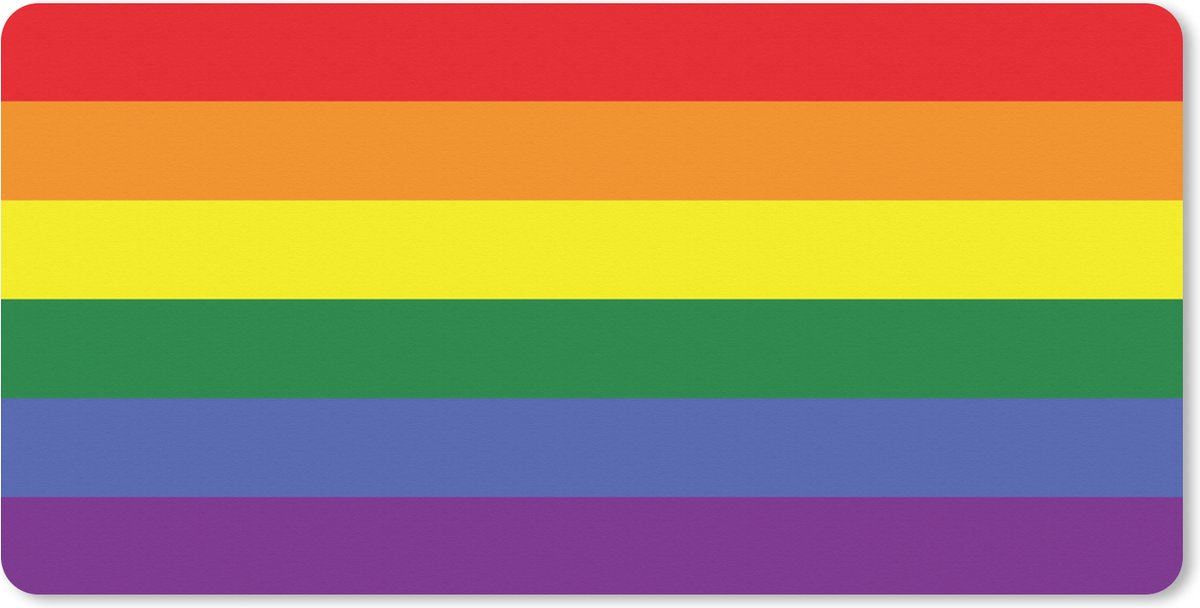 Muismat XXL 80x40 cm - Bureau onderlegger - Bureau mat Regenboog - Love - Pride - Bureaumat - Gaming mousepad xl - Bureaulegger groot - Computer deskmat