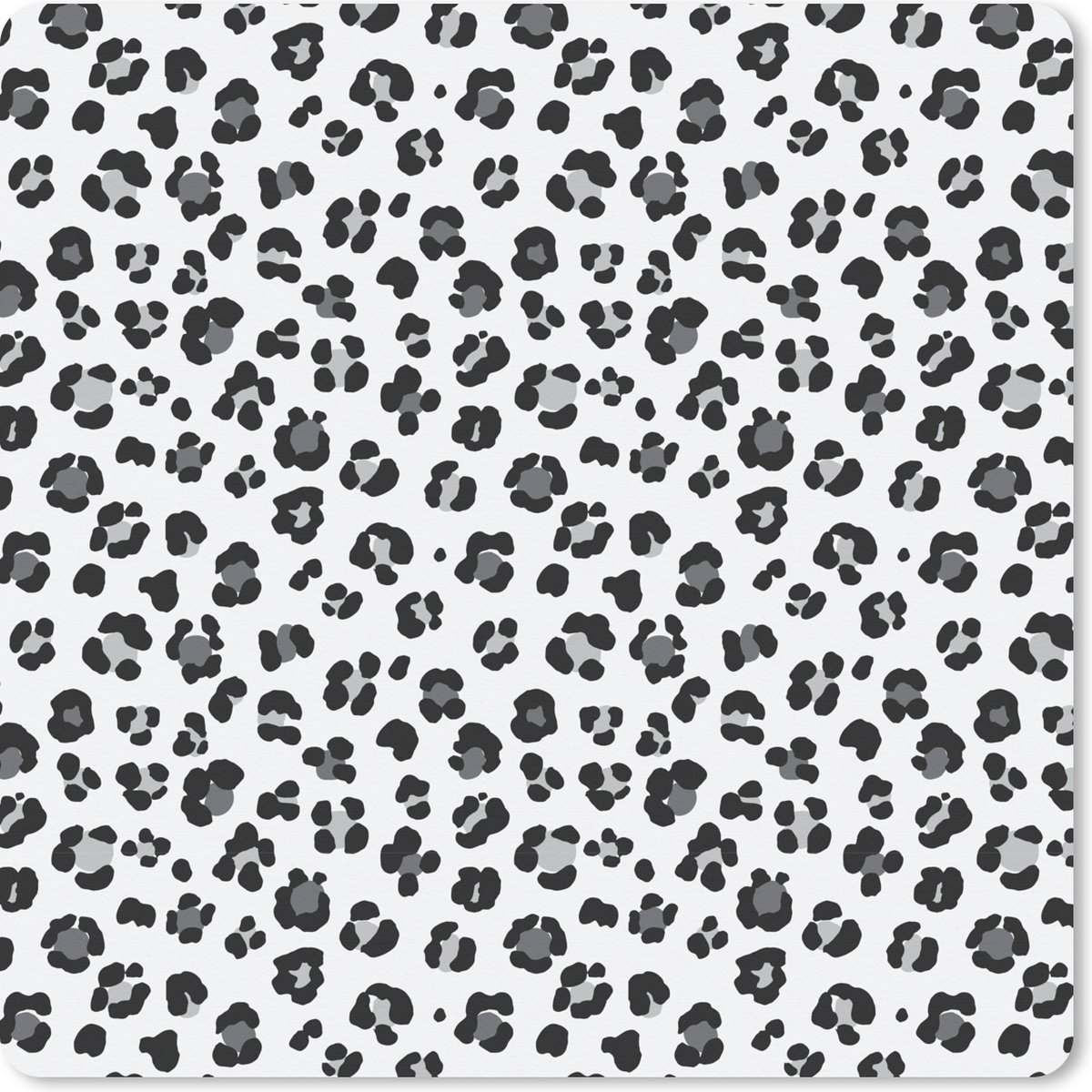 Muismat XXL 40x40 cm - Bureau onderlegger - Bureau mat Panterprint - Grijs - Vlekken - Bureaumat - Gaming mousepad xl - Bureaulegger groot - Computer deskmat