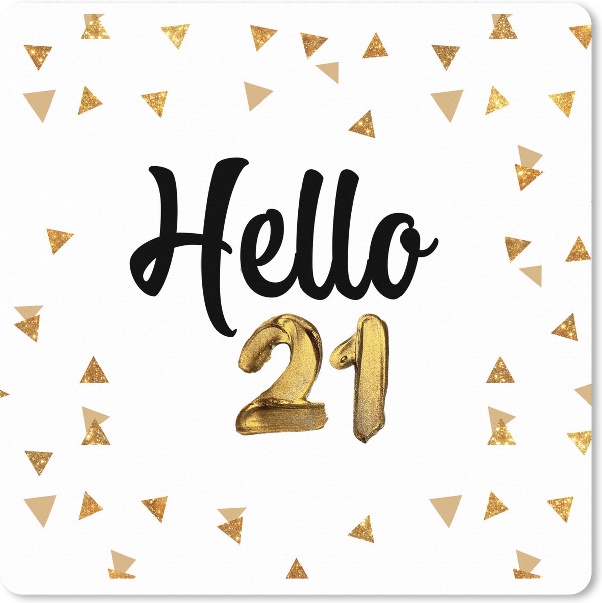 Muismat XXL 40x40 cm - Bureau onderlegger - Bureau mat Decoratie - Confetti - 21 jaar - Bureaumat - Gaming mousepad xl - Bureaulegger groot - Computer deskmat