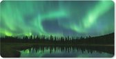 Tapis de souris XXL - Sous-main - Tapis de bureau - Aurores boréales - Arbres - Water - Alaska - 80x40 cm - Tapis de souris XXL