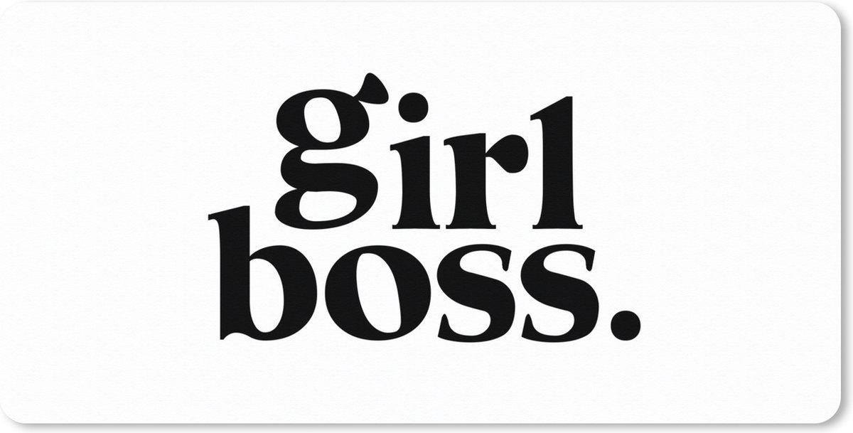 Muismat XXL 90x45 cm - Bureau onderlegger - Bureau mat Quotes - Girl boss - Spreuken - Bureaumat - Gaming mousepad xl - Bureaulegger groot - Computer deskmat