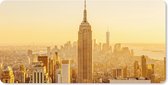 Muismat XXL - Bureau onderlegger - Bureau mat - Gouden zonsondergang bij het Empire State Building in New York - 80x40 cm - XXL muismat