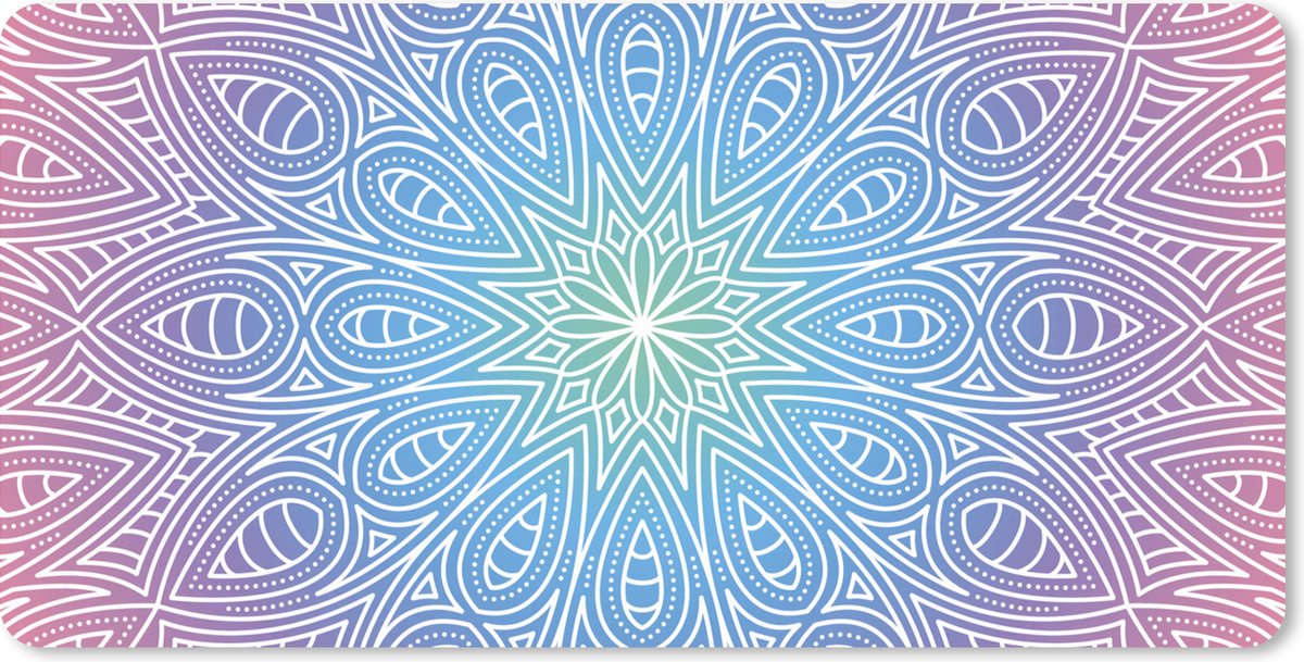 Muismat XXL 120x60 cm - Bureau onderlegger - Bureau mat Mandala met detail - Bureaumat - Gaming mousepad xl - Bureaulegger groot - Computer deskmat