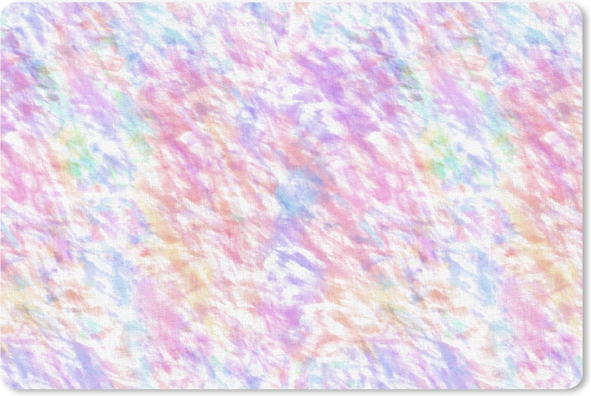 Muismat XXL - Bureau onderlegger - Bureau mat - Regenboog - Verf - Patroon - Tie dye - 120x80 cm - XXL muismat