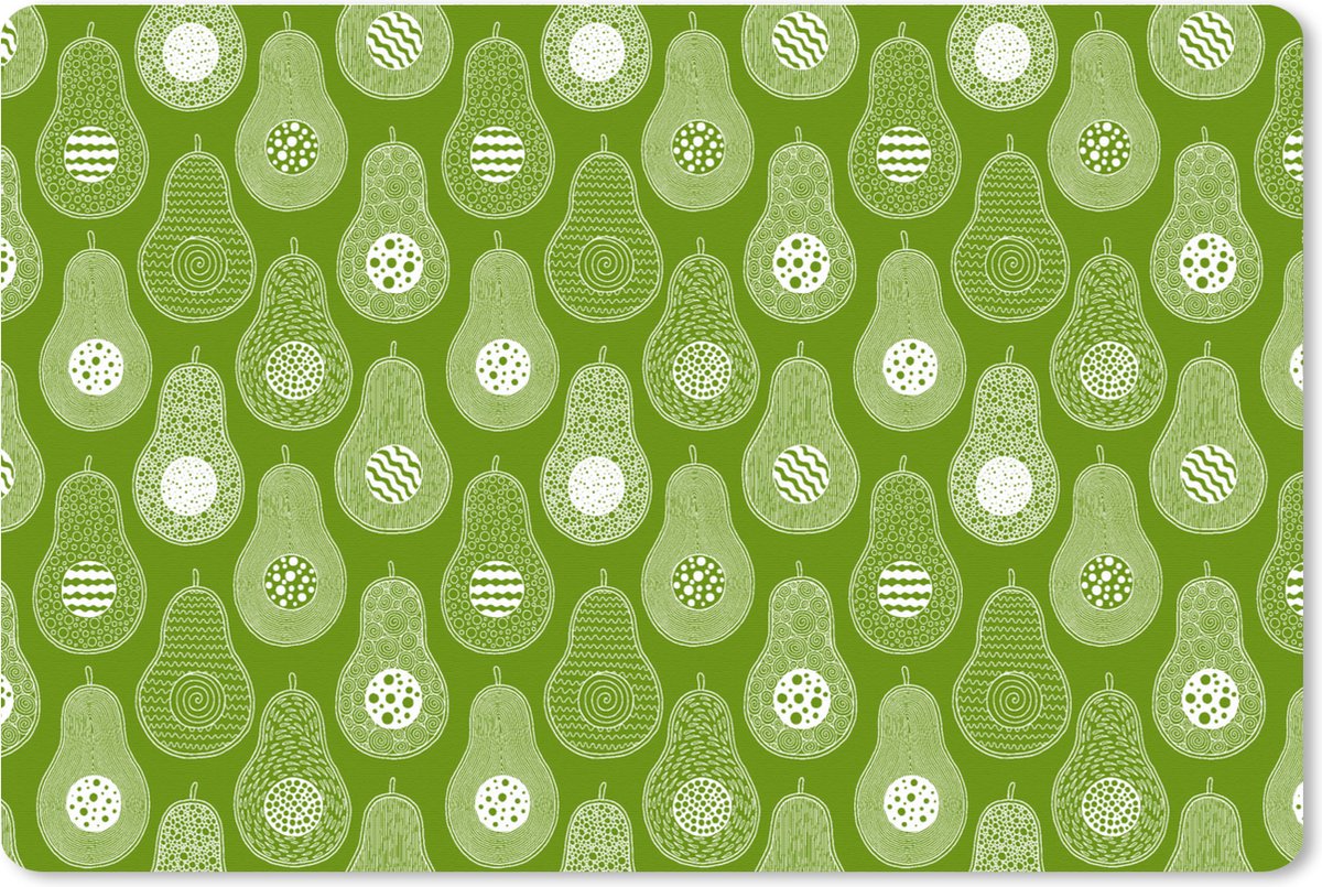 Muismat XXL - Bureau onderlegger - Bureau mat - Avocado - Patronen - Groen - 120x80 cm - XXL muismat