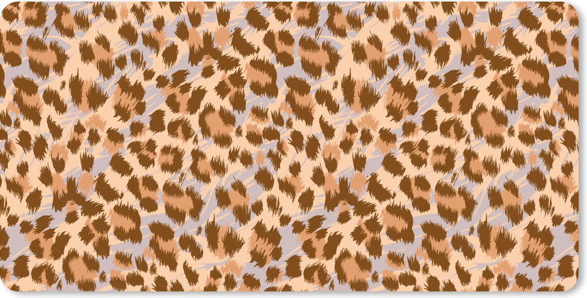 Muismat XXL 120x60 cm - Bureau onderlegger - Bureau mat Dierenprint - Panter - Bruin - Patronen - Bureaumat - Gaming mousepad xl - Bureaulegger groot - Computer deskmat