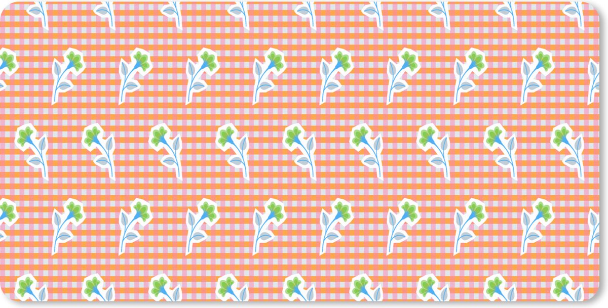 Muismat XXL 100x50 cm - Bureau onderlegger - Bureau mat Bloemen - Ruiten - Patroon - Bureaumat - Gaming mousepad xl - Bureaulegger groot - Computer deskmat