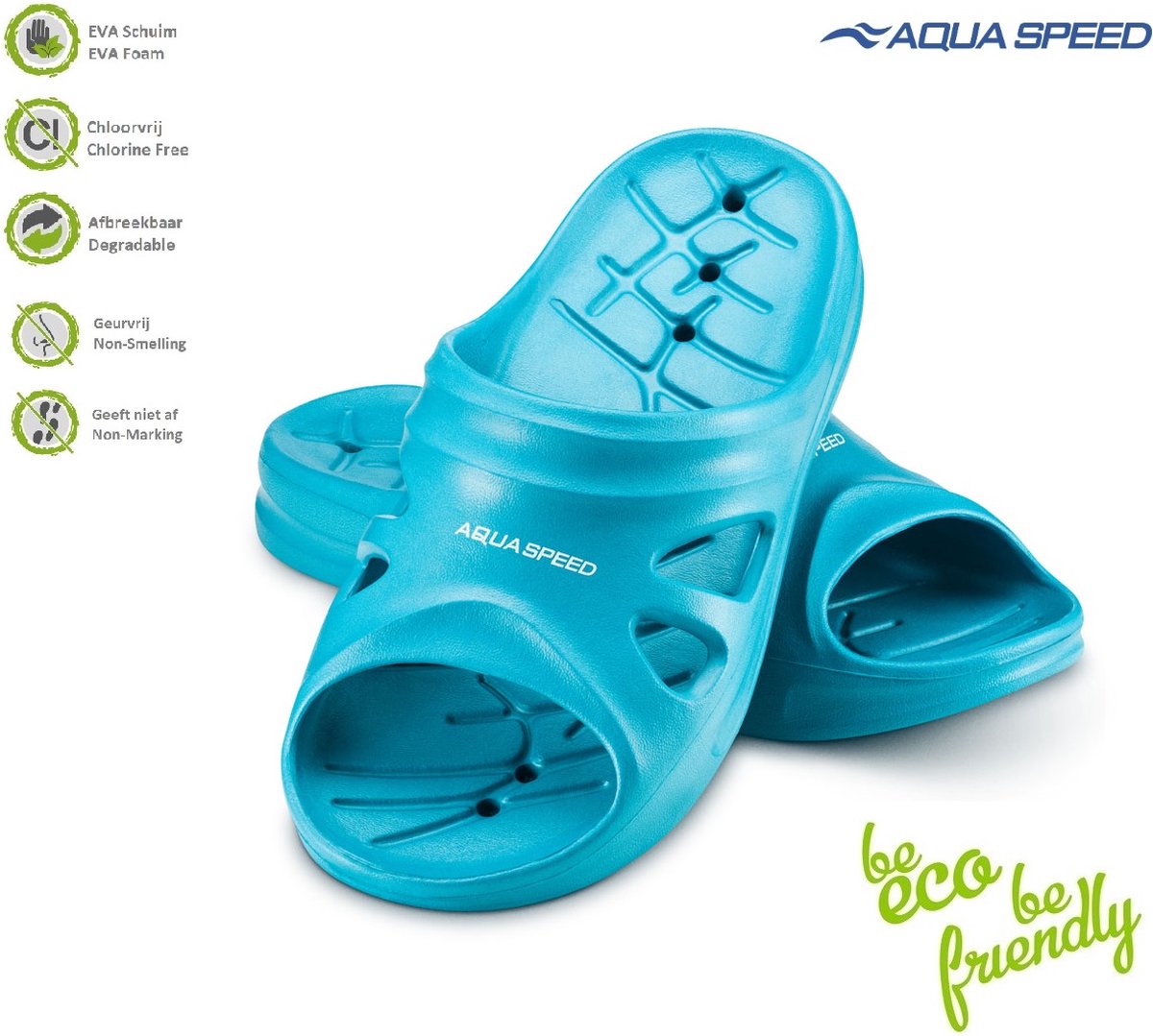 Aqua Speed Florida Badslippers - Licht, Comfortabel en Duurzaam - Turquoise 36