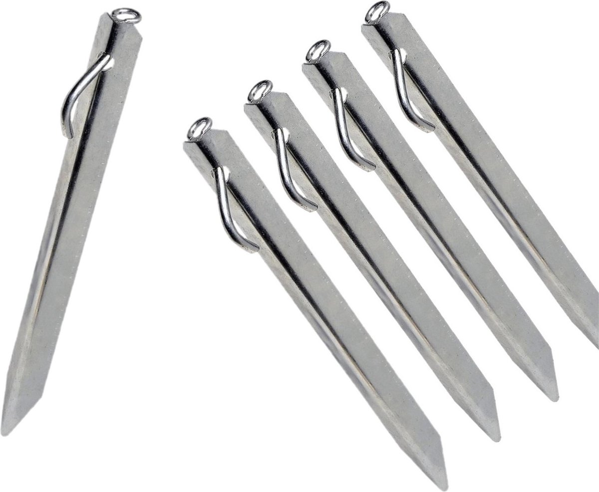 32x stuks grondpennen/tentharingen metaal met oog 38 cm - Rotspennen