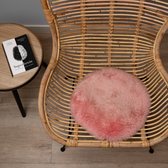 WOOOL® Schapenvacht Stoelkussen - Australisch Roze (38cm) - Zitkussen - 100% Echt - Chairpad ROND